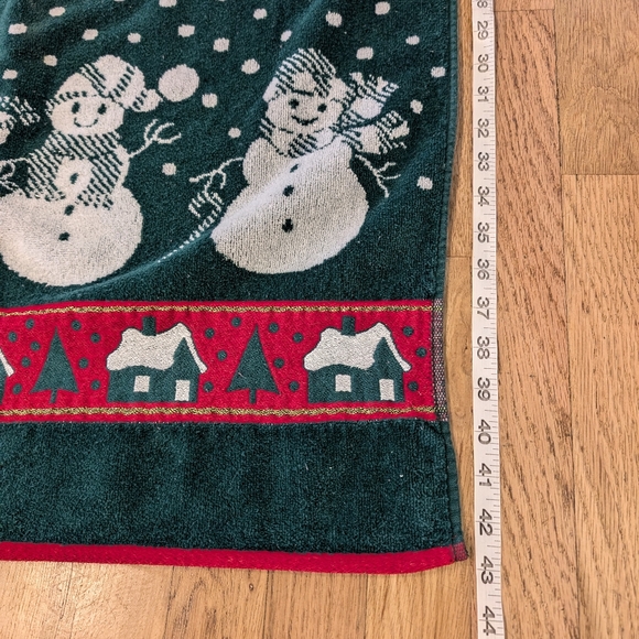 Vintage Bath Towel Set Cecil Saydah Snowmen Christmas Holiday Cotton Soft - Picture 6 of 14